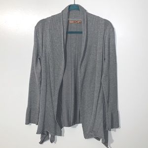 Belldini Long Sleeve Open Handkerchief Bottom Cardigan